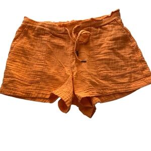 GAP Sunny Orange High Waist Women's Cotton Shorts, Large